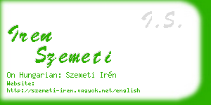 iren szemeti business card